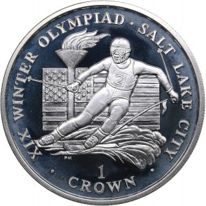 Isle of Man 1 crown 2002 - Olympics Salt Lake 2002