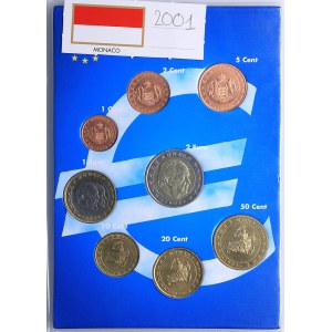 Monaco set of coins 2001