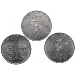 Norway 5 kroner 1975, 1978 (3)
