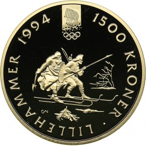 Norway 1500 kroner 1992 - Olympics Lillehammer 1994