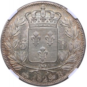 France 5 francs 1829 B - NGC MS 61