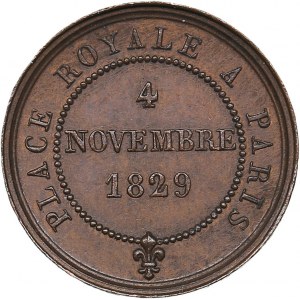 France medal Place Royale a Paris 4 november 1829 - Louis XIII Statue