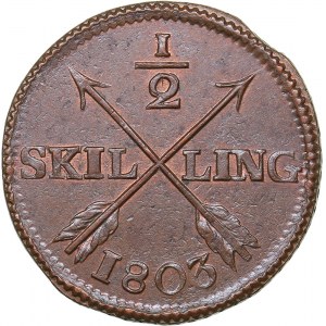Sweden 1/2 skilling 1803