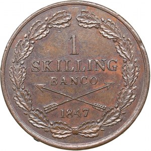 Sweden 1 skilling banco 1847 - Oskar I (1844-1859)