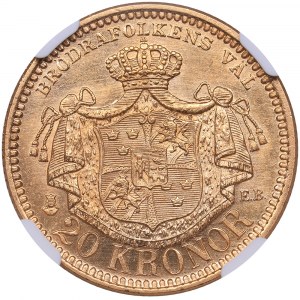 Sweden 20 kronor 1898 EB - Oskar II (1872-1907) - NGC MS 65