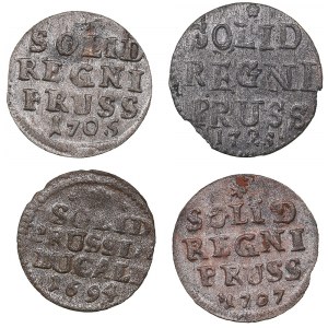 Germany - Prussia solidus 1694, 1705, 1707, 1725 (4)