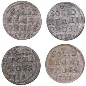 Germany - Prussia solidus 1733, 1734, 1737, 1738 (4)