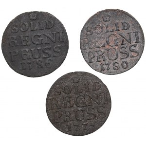 Germany - Prussia solidus 1775, 1780, 1786 (3)