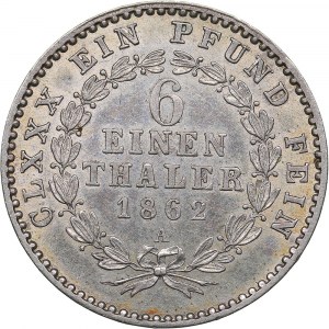 Germany - Anhalt-Bernburg 1/6 Taler 1862 A