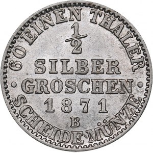 Germany - Prussia 1/2 neu-Groschen 1871 B