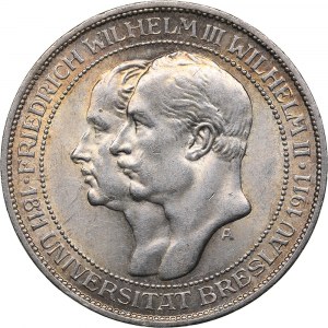 Germany - Prussia 3 mark 1911 A - University of Breslau