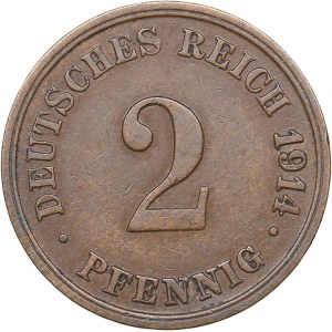 Germany 2 pfennig 1914 G
