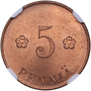 Finland 5 pennia 1918 - NGC MS 65 RD