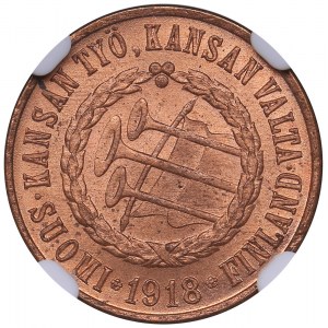 Finland 5 pennia 1918 - NGC MS 65 RD