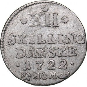 Denmark 12 skilling 1722