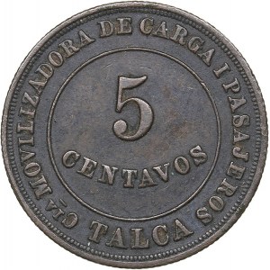 Chile 5 centavos (1884-1933 AD) Transport token, Talca