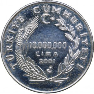 Turkey 10 000 000 lira 2001 - Olympics Salt Lake 2002