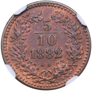 Hungary 5/10 kreuzer 1882 KB - NGC UNC Details