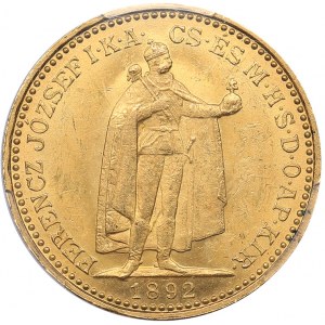 Hungary 20 corona 1892 KB - PCGS MS63