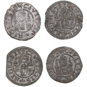 Riga Free City schilling 1570, 1571, 1578, 1579 (4)