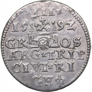 Riga 3 grosz 1592 - Sigismund III (1587-1632)