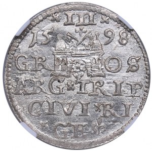 Riga - Poland 3 grosz 1598 - Sigismund III (1587-1632) - NGC MS 63