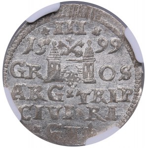 Riga - Poland 3 grosz 1599 - Sigismund III (1587-1632) - NGC MS 65
