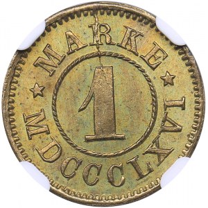 Estonia - Russia - Dorpat notgeld 1 marke 1866 - NGC MS 65