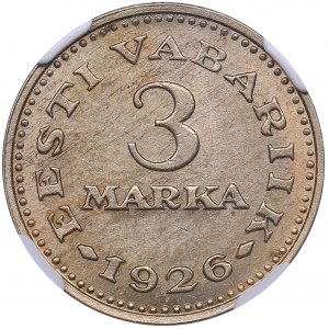 Estonia 3 marka 1926 - NGC MS 63