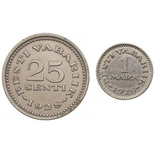 Estonia 25 senti 1928, 1 mark 1926 (2)