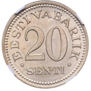 Estonia 20 senti 1935 - NGC MS 65