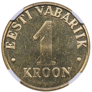 Estonia 1 kroon 2001 - NGC MS 66