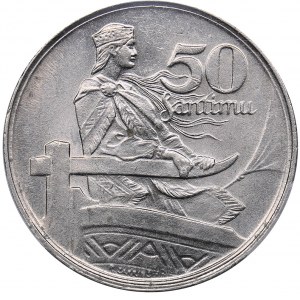 Latvia 50 santimu 1922 - PCGS MS64