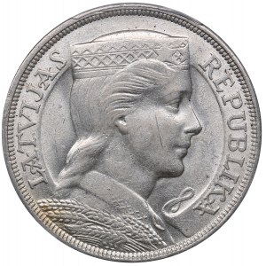 Latvia 5 lati 1931 - PCGS AU58