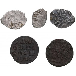 Russia Polushka (ВРП) 1720, 1722 + wire coins (5)