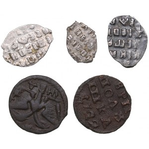 Russia Polushka (ВРП) 1720, 1722 + wire coins (5)