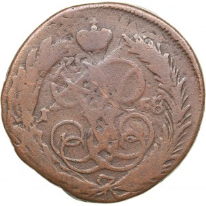 Russia 1 kopecks 1758 - Overstrike to Swedish 1 öre copper coin