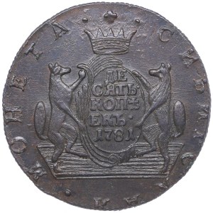 Russia - Siberia 10 kopeks 1781 KM - NGC MS 62 BN