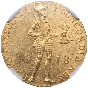 Russia Ducat 1818 - Russian imitation of Netherlands gold ducat - NGC MS 62