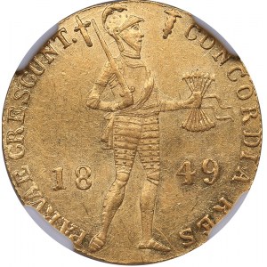 Russia Ducat 1849 - Russian imitation of Netherlands gold ducat - NGC MS 60