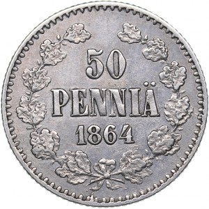 Russia - Grand Duchy of Finland 50 pennia 1864 S