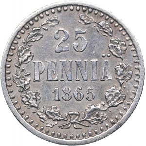Russia - Grand Duchy of Finland 25 pennia 1865 S