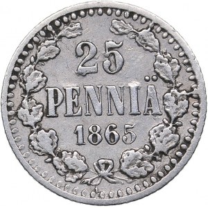 Russia - Grand Duchy of Finland 25 pennia 1865 S