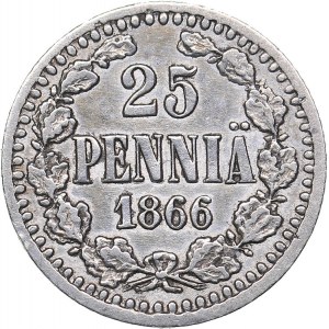 Russia - Grand Duchy of Finland 25 pennia 1866 S