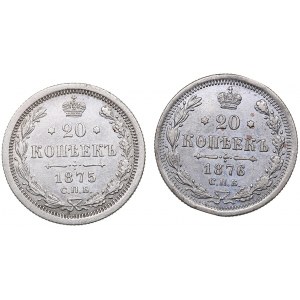 Russia 20 kopeks 1875, 1876 (2)