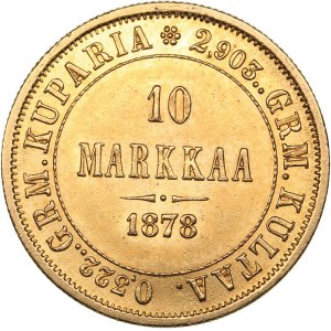 Russia - Grand Duchy of Finland 10 markkaa 1878 S