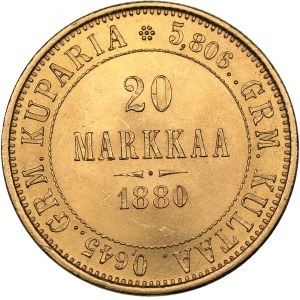 Russia - Grand Duchy of Finland 20 markkaa 1880 S