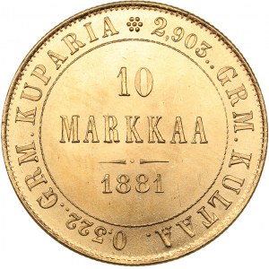 Russia - Grand Duchy of Finland 10 markkaa 1878 S1881