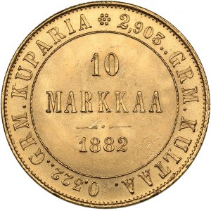 Russia - Grand Duchy of Finland 10 markkaa 1882 S