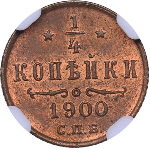 Russia 1/4 kopecks 1900 СПБ - NGC MS 63 RB